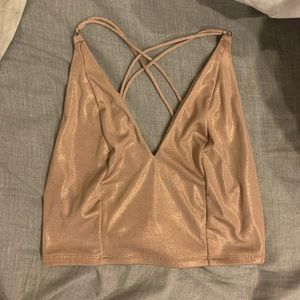 Free people gold crop top